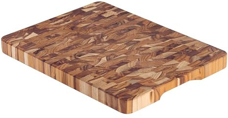 Billot de boucher en bois de teck FSC 40x30x3cm. (L)