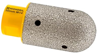 HIGHDRIL Fraises Diamantées 30mm pour Agrandir Meuler et Façonner les Trous Existants dans Carrelage Porcelaine Céramique Marbre Granit Maçonnerie Comptoir Pierre M14 Filetage