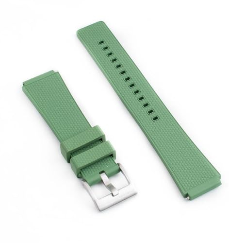 StrapHabit TQ18 FKM Gummi-Schnellverschluss-Uhrenarmband, Ersatz für Q Timex, passend für 36 mm, 38 mm, 40 mm, M79, GMT, Chronograph, Schnellverschluss-Uhrenarmband, 18 mm, Grün