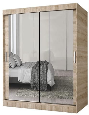 Milan Double Sliding Door Wardrobe (Oak, 100)