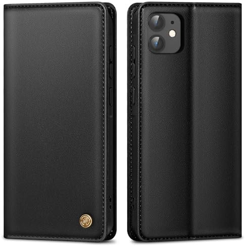 AIMOYU Handyhülle für iPhone 11 Hülle,Premium Lederhülle Schutzhülle Tasche für iPhone 11 Hülle Wallet Kartenfach Standfunktion Klappbar Flip Case für iPhone 11 Hülle,Schwarz