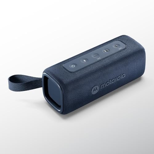 Motorola Sound - Altavoz Inalámbrico Bluetooth ROKR 600 - Potente Sonido de 30W, Resistente al Agua y Polvo, Función Broadcast para Conectar 20+ Altavoces, 6 Horas de Reproducción, Azul