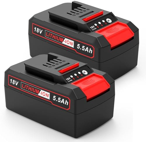 LabTEC 18V 5500Ah Replacement Battery for Einhell X-ChangeH Power, Compatible with Einhell All 18V Power X-Change Family Garden Tool Battery with LED Indicator 2 Packs