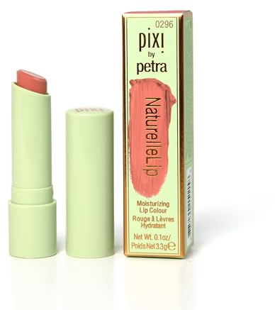 Pixi NaturelleLip | Hydrating Demi-Matte Lipstick with Sunflower Oil, Jojoba & Vitamin E | Natural Finish & Comfortable All-day Wear | Poppy | 0.1 oz/3.4 g