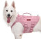 OneTigris Hundegeschirr Grosse Hunde, AIRE MESH Taktisches Anti Zug Geschirr mit 2 Griff Verstellbar Brustgeschirr No Pull Dog Harness Atmungsaktiv Rosa L