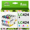 colorfly LC424 LC-424 LC 424 Patronen Multipack Kompatible für Brother LC424 Druckerpatronen für Brother DCP-J1200W DCP-J1200WE (4 Pack)