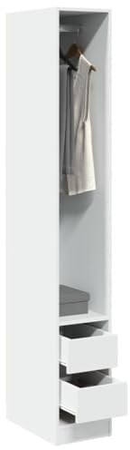 Xichuzi Kleiderschrank Weiß 30x50x200 cm Holzwerkstoff, Schlafzimmerschrank, Kleiderschränke, Garderobenschrank, Ordnungssystem Kleiderschrank, Haushaltsschrank - 3307738