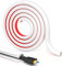 Auto-adhésif Cache Cable TV Mural 2-Meter, Gaine de Protection en PC Souple pour Gestion des Câbles,Cache Cable Sol pour système de Gestion des Cache Cable Bureau,10mm (L) x 10mm (H), Blanc
