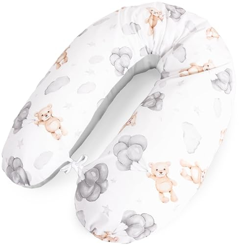 Amilian Stillkissen 170 cm XXL – Kissen für Schwangere Frauen – Seitenschläferkissen mit Bezug – Schwangerschaftskissen – Body Pillow für Schlaf und Stillzeit - Ballonbär