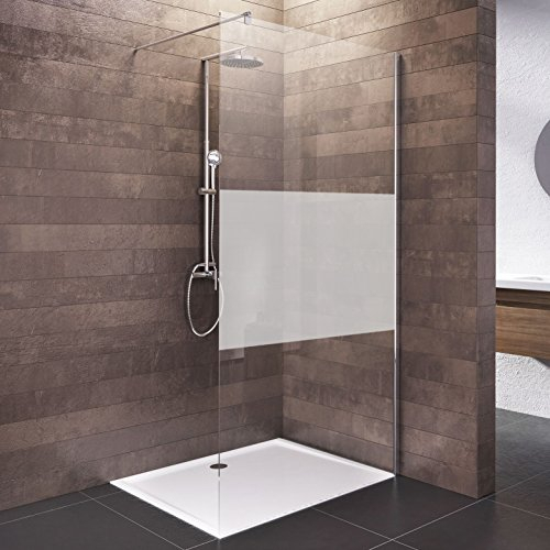 Schulte Duschwand Walk In, 100 x 200 cm, 6 mm Sicherheitsglas (ESG) Dezent, Chromoptik, Dusche vom deutschen Markenhersteller