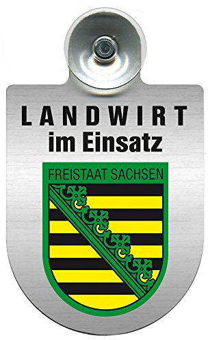 Einsatzschild Windschutzscheibe - Landwirt im Einsatz - incl. Regionen nach Wahl - 309369 - Farbe Region Freistaat Sachsen