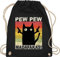 Shirtracer Turnbeutel Rucksack - Sprüche Statement - Pew Pew Madafakas - Unisize - Schwarz - mit aufschrift cat beutel statements cats stoffrucksack sprüchen￼ katze bag katzen stoffbeutel katzen-
