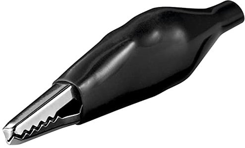 CABLEPELADO Pinza de cocodrilo aislada | Pinza de prueba | Pinza eléctrica | con cubierta aislada | Apto para conexiones eléctricas | Longitud total de 48mm | Color negro | 1 unidad