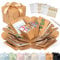 weddlyn® – Überraschungsbox – hochwertiges Papier & Verarbeitung – Explosionsbox mit modernen Stickern und Stift – Explosion Box – Foto Pop up Box inkl. Anleitung – braun (matt)
