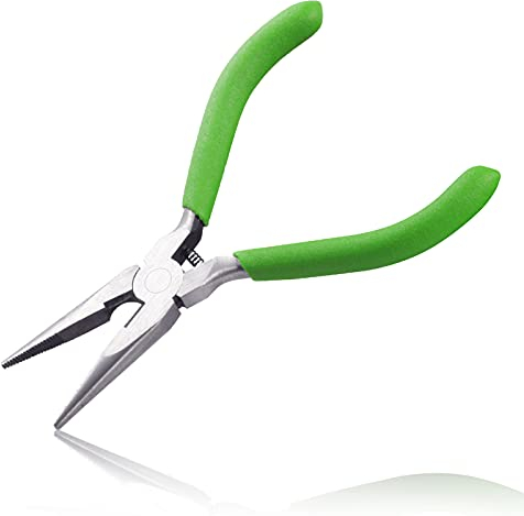 LEONTOOL Long Fine Needle Nose Pliers with Cutter Wire Cutting Pliers with Teeth Chain Nose Pliers Jewelry Making Pliers Jewelry Repair Tool Mini Professional DIY Tools