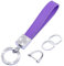 wisdompro Bling Porte-clés de voiture pour femme – Porte-clés pour clés de voiture en cuir, accessoires de clé de voiture avec strass en cristal et 2 porte-clés – Violet