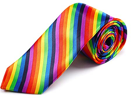 YATEICBC Pride Krawatte Regenbogen Streifen Krawatte,Krawatte Halsbinde Schlips Rainbow/Regenbogen,Fliege Glitter -Gay Pride LGBT für Pride Festival Karneval Schick Kleid Party Täglich Tragen