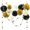 NICROLANDEE Seidenpapier Pompons Deko 15 Stück, Schwarzes Gold Tissue Papier Pom Poms und Dots Papier Girlande, Party Dekorationen für Hochzeit, Abschlussball, Silvester Deko 2025