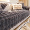 MTHGH Sofabezug Kaninchen-plüsch Dicker Sofaschoner L Form rutschfeste Sofaschoner Sofaschutz Hund Wasserdicht Dekor Perim Sofa Decken Warmer Sofa Auflagen,darkgray-90x120cm