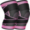 Ruilala Kniebandage für Männer Damen 2 Stück Sport Kniestütze Einstellbar Kompression Kniebandage für ACL, Meniskusriss, Laufen, Gewichtheben, Volleyball,Basketball (Rosenrot, XL)