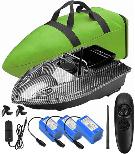 Futterboot,12000mah Batterien mit großer Kapazität futterboot,500m Fernbedienung,1,5kg Ladetrichter.Wind- und wellenfest,mit Handtasche. Geben Sie Antennen, Propeller, und andere kleine Geschenke.5674