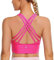 CRZ YOGA Damen Longline Sport-BH Ohne Bügel Gepolstert Bra Top Wirefree Padded Yoga Crop Tops Hibiskus-Purpur M