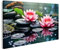 islandburner Bild auf Leinwand Bade Steine Seerose Zen Garten Generativ Bilder Wandbilder Poster