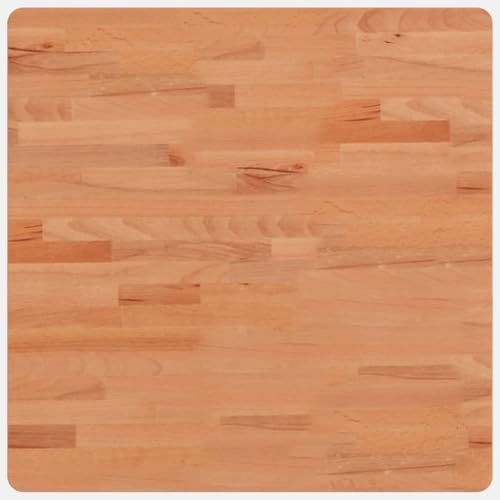 vidaXL Tischplatte, Quadratisch Holzplatte mit 4 abgerundeten Ecken, Holztischplatte Ersatzplatte für Couchtisch, Massivholztischplatte Platte, 60x60x2,5 cm Massivholz Buche