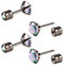 Yolev 2 Paar Titan Ohrringe Damen Herren Medizinische Ohrstecker für Empfindliche Ohren Schraube Zurück Hypoallergen Edelstahl Ohrstecker Titan Earrings Mondstein Opal Kleine Knorpel Piercing