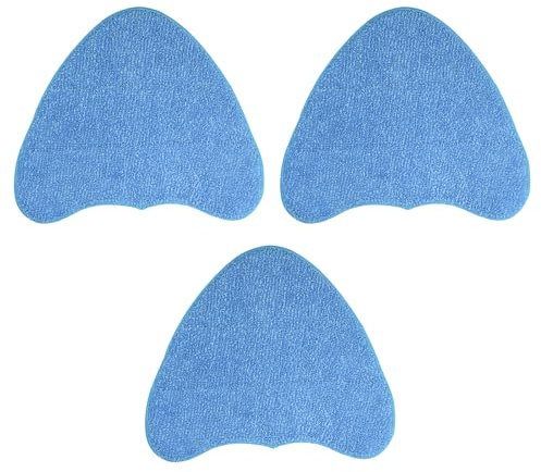 Casoter Microfiber Steamer Mop Pads 3 Pack Compatible with Vax Steam Mops S86-CCM-3 S86-MC-C S86-SF-B S86-SF-C Replacement Machine Washable, Blue