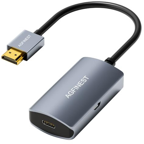 4K HDMI Male to USBC Female Adapter, Unidirectional HDMI Input to USB Type C 3.1 Output Converter for MacBook Pro, Microsoft Surface, Xreal Air