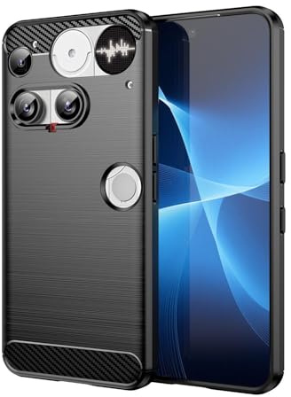 Wigento Für Nothing Phone 3 Carbon Fiber Brushed Design Textur TPU Schutz Hülle Schwarz