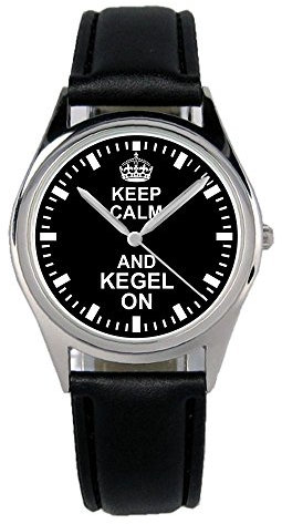 KIESENBERG Armbanduhr Kegeln Geschenk Artikel Idee Fan Damen Herren Unisex Analog Quartz Lederarmband Uhr 36mm Durchmesser B-2062