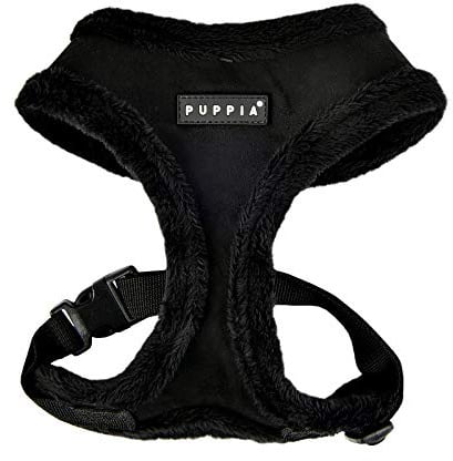 Puppia Hundegeschirr für kleine und mittelgroße Hunde - Terry Harness A - verstellbar und komfortabel Schwarz L