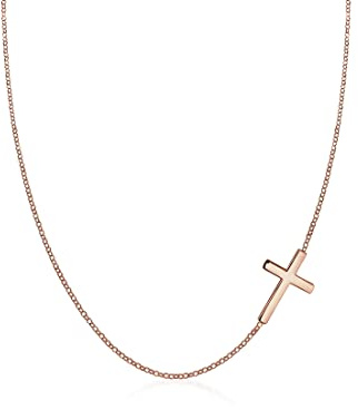 Elli Halskette Damen Kreuz Anhänger Religion Basic 925 Silber vergoldet
