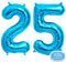 FUNXGO Folien-Ballon 25, Helium-Ballon, Luftballon-Zahl, nachfüllbare Riesen-Ballonzahl, Party-Deko zum 25. Geburtstag, Jubiläum, Hochzeit, blau