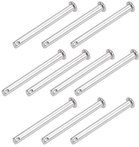 sourcing map 10 Stück Gabelkopfstifte Gelenkstift Einloch Flachekopf 6mm x 60mm aus Edelstahl 304