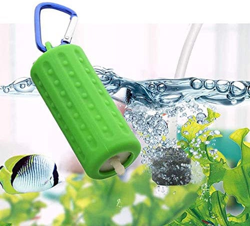 Aquarium Air Pumps, NEKOSUKI Mini USB Ultra Silent Aquarium Fish Tank Oxygen Air Pump with Air Stone and Silicone Tube, High Efficiency, Energy Saving, Plug and Play, 5V (Green)