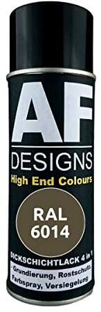 Vernice spray 4 in 1 RAL 6014, colore verde oliva gialla