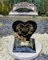 Grablampe Handmade NEU Herz Motiv mit Rose und Beschriftung - 32 cm - Grablicht Grabkerze Grabdekoration Grabschmuck Gartenlampe incl.Grabkerze