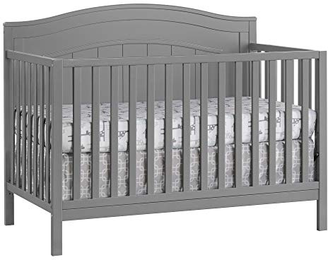 Oxford Baby North Bay 4-in-1 Convertible Baby Crib, Dove Gray, GreenGuard Gold Certified