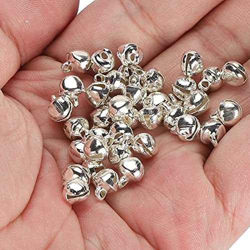 300Pcs DIY Craft Bells, 6mm / 0.2in Small Christmas Bell for DIY Bracelet Anklets Necklace Knitting Jewelry Making Festival Decorations