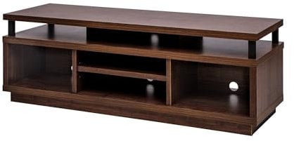 Iris Ohyama, TV-Möbel, TV-Schrank, TV-Bank, TV-Halterung für Bildschirme bis zu 55 Zoll, 5 Regale, Kabelauslass, Zeitgenössisch, Schlafzimmer, Wohnzimmer - TV Cabinet Middle OTS-125M - Braun