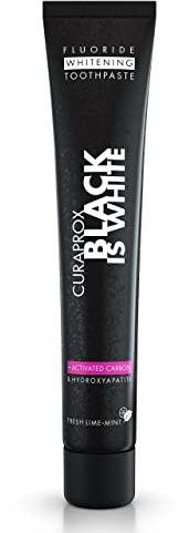 Curaprox Black is White: Zahnaufhellung und frischer Atem, fluorierte Kohleformel, 90 ml, Einzelverpackung