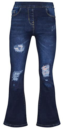 A2Z 4 Kids Girls Denim Stretch Jeggings Ripped Flared Jeans Age 5-13 | Bell bottom pants for trendy outfits, casual days and easy comfort wear