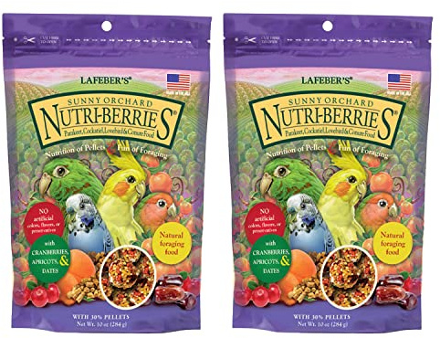 LAFEBER'S Sunny Orchard Nutri-Berries for Cockatiels 10oz Pack of 2
