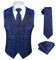 HISDERN Herren Paisley Weste Navy Blu Floral Jacquard Krawatte Einstecktuch Einstecktuch Hochzeitsfeier Business Fit Weste Anzug Set,M,Marineblau & Schwarz-N