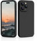 CALOOP Slim-Fit for iPhone 14 Pro Case,Sturdy Shockproof Hard Frame Cover with Anti-Scratch Microfiber Lining,Skin Soft Liquid Silicone,Full Protection for Screen and Camera Lens (Black)