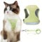 Anlitent Jacket Step In Escape Proof Cat Harness and Leash Set for Walking Training, Pet Harness And Lead for Small Breeds Dogs Cats, Easy Control Quick Release Puppy Collar (Small, Light Green)