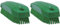 Vikan 64402 Stiff Nail Scrubbing Brush Clean Bathroom Kitchen Upholstery Fabric 13cm x 5cm x 4cm, Green, 6440 (Pack of 2)